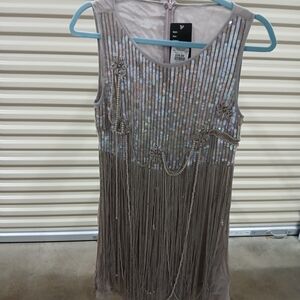 Source Unknown Shimmering Sequin Fringe Dress
